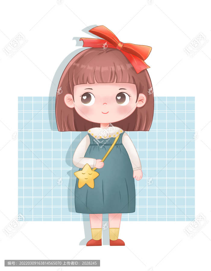 手繪卡通女孩