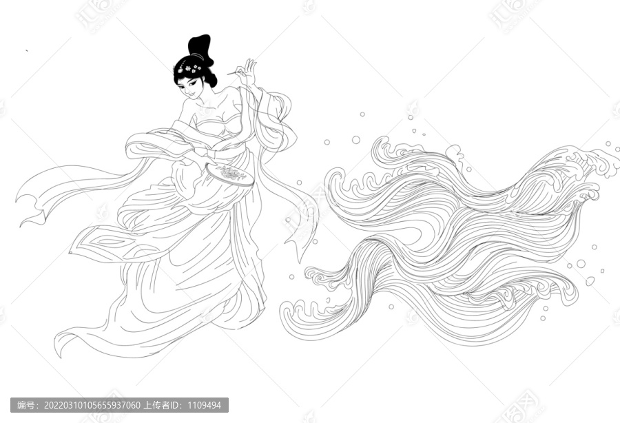 中國風(fēng)繡娘插畫