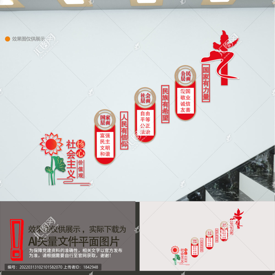 核心價(jià)值觀樓梯樓道展板