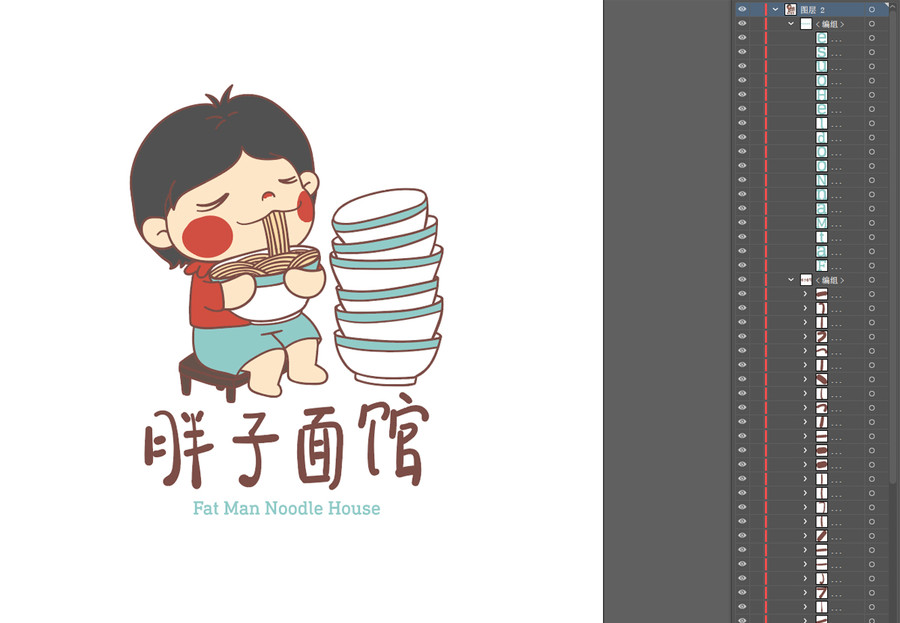 胖子面館標志LOGO
