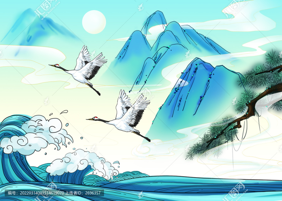 中國(guó)風(fēng)山水插畫(huà)