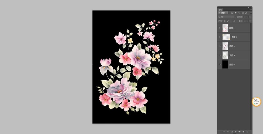 手繪花卉組合