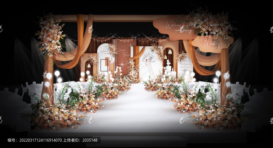 橙色咖色秋色莫蘭迪婚禮