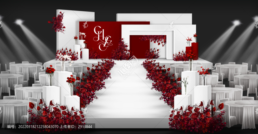 紅白簡(jiǎn)約婚禮效果圖