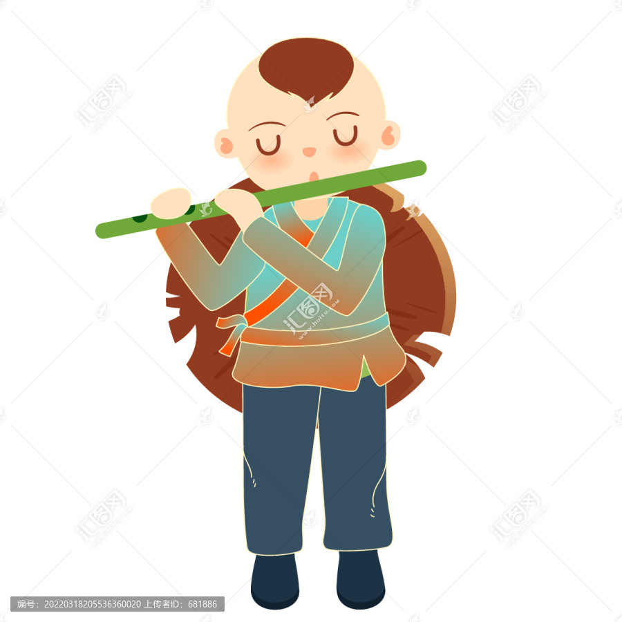 清明節(jié)牧童放牛國潮中國風插畫