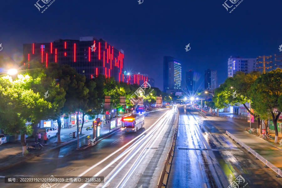 城市风光夜景车流灯光光轨