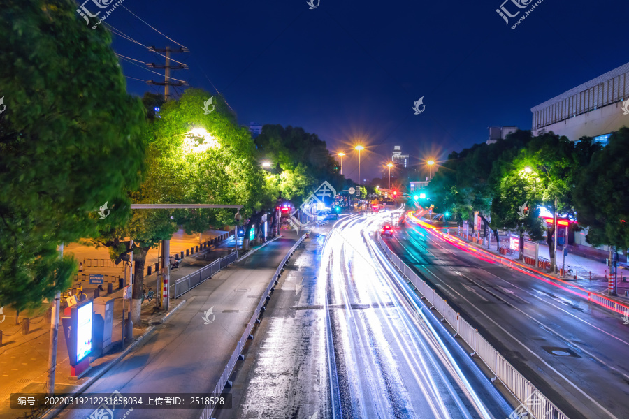 城市风光夜景车流灯光光轨