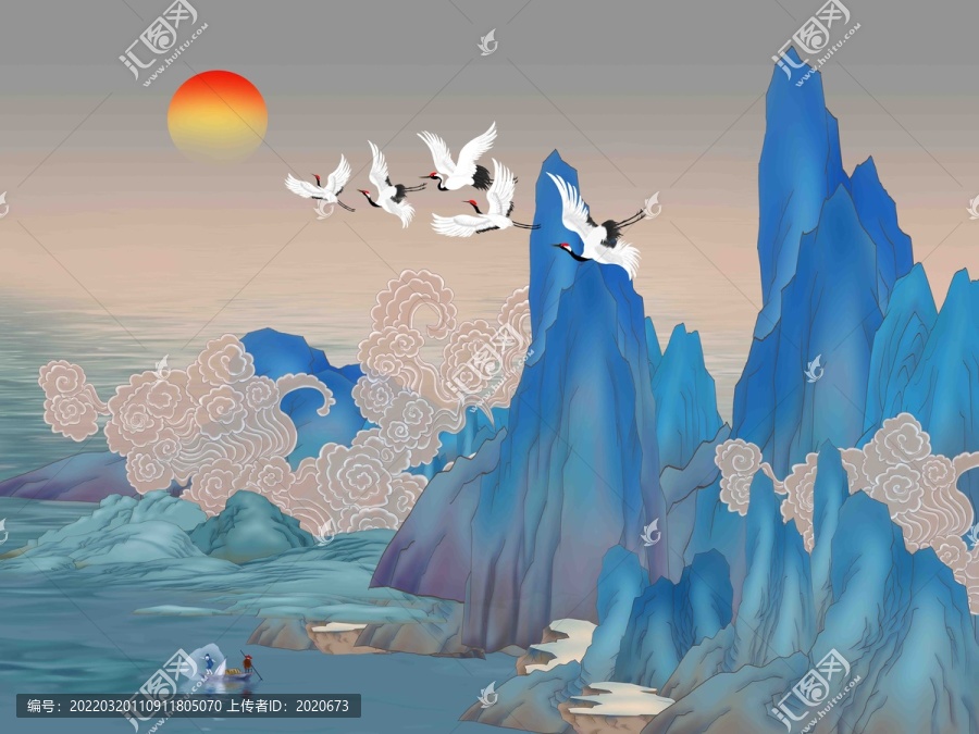 包裝山水插畫