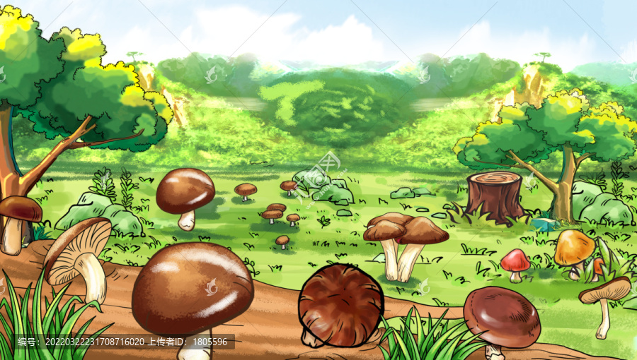 山珍香菇插畫