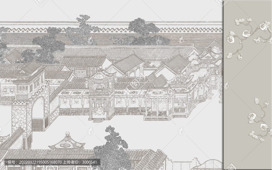 中式意境建筑背景墻