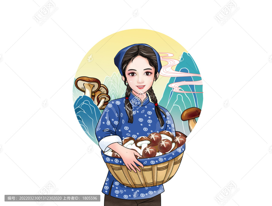 山珍香菇插畫