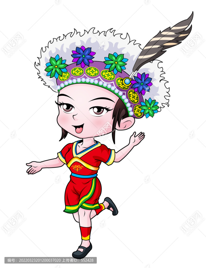 高山族女孩卡通