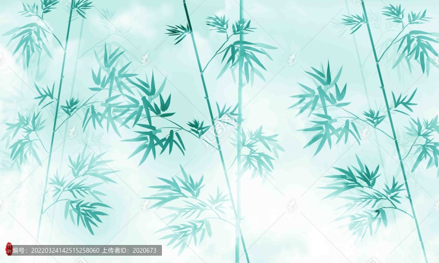 國畫竹子插畫