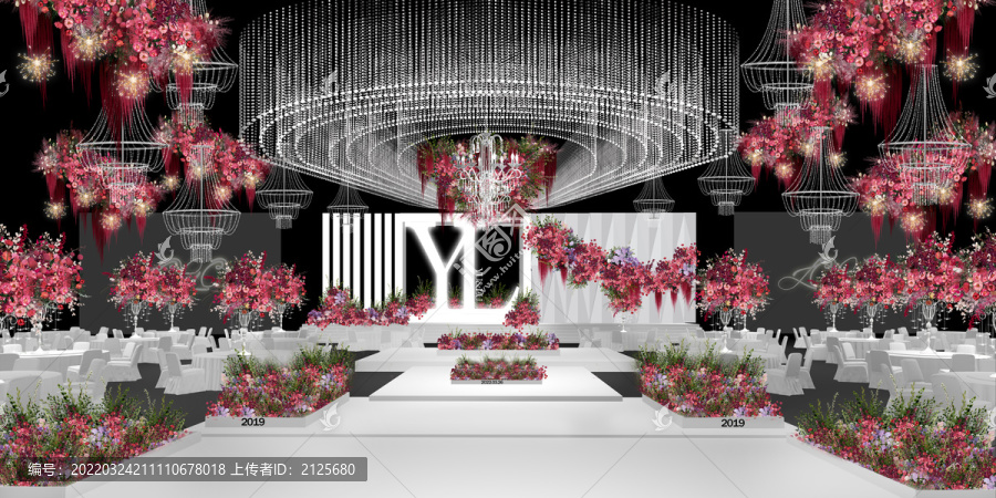 玫粉色婚禮效果圖