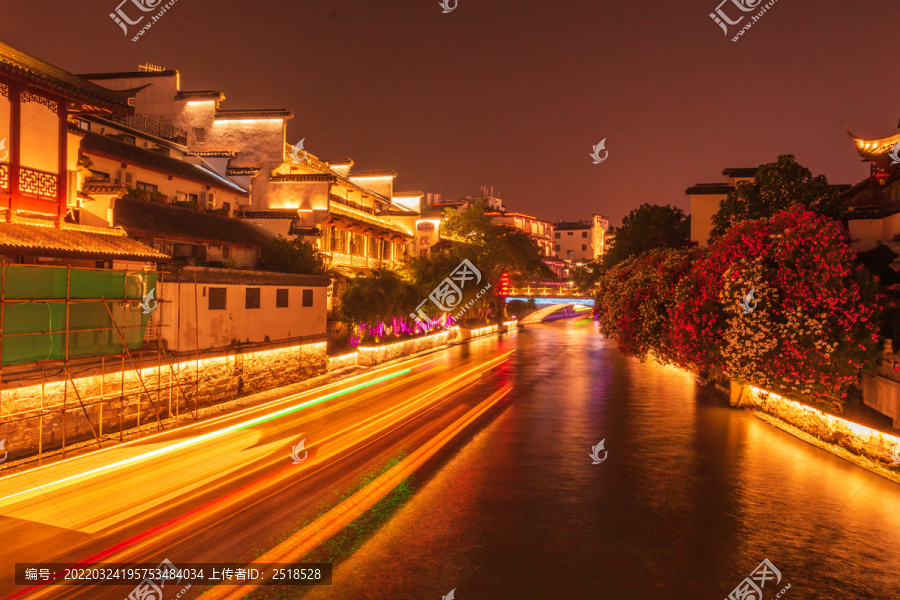 南京夫子庙景点秦淮河夜景