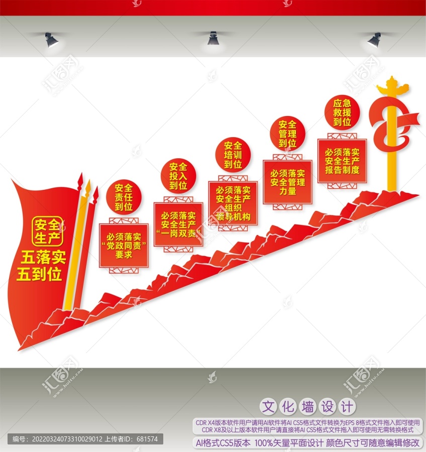安全生產(chǎn)五落實(shí)五到位樓梯墻