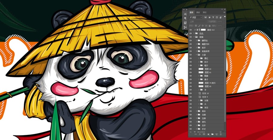 國潮熊貓插畫勢如破竹