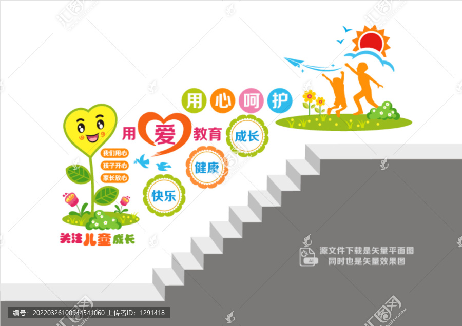 幼兒教育階梯墻