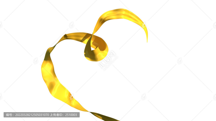金黃色絲綢飄帶金屬莊嚴(yán)飛舞