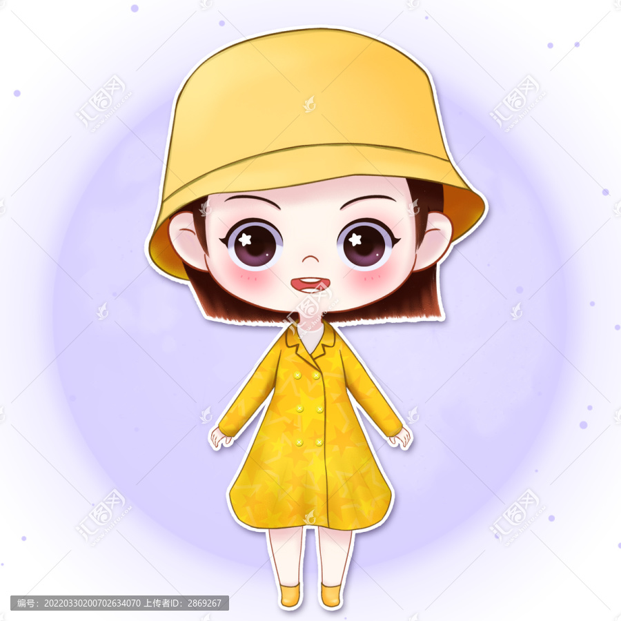 戴帽子的卡通小女孩