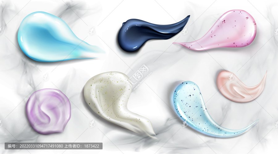 美妝品涂抹水滴狀元素