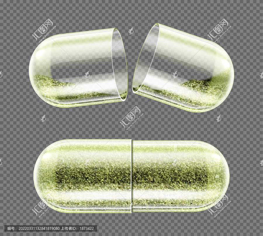綠色金粉膠囊元素
