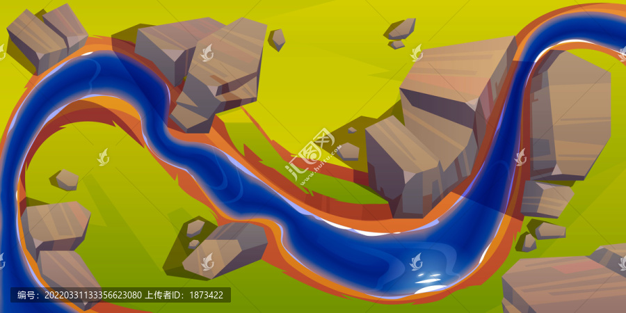 大自然河流插圖