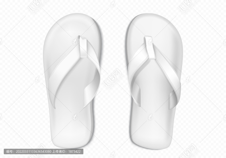 白色夾角拖鞋元素