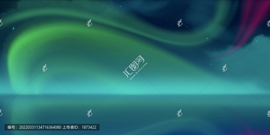 綠色星空感極光背景