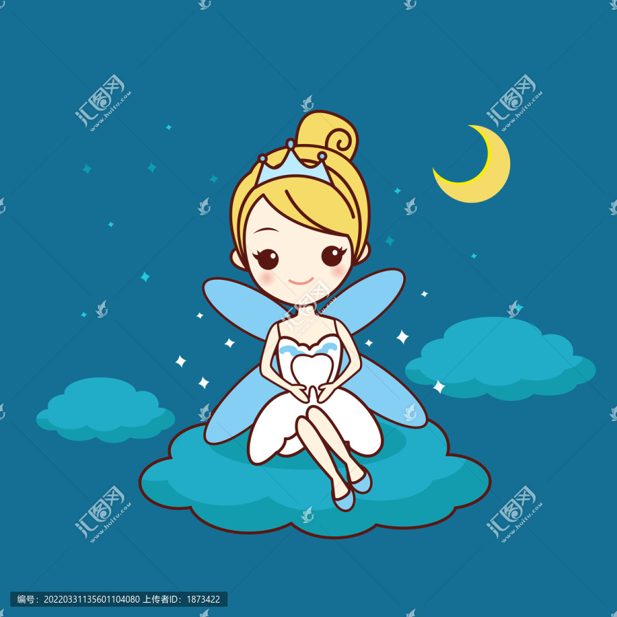 云端仙女擁抱牙齒插圖