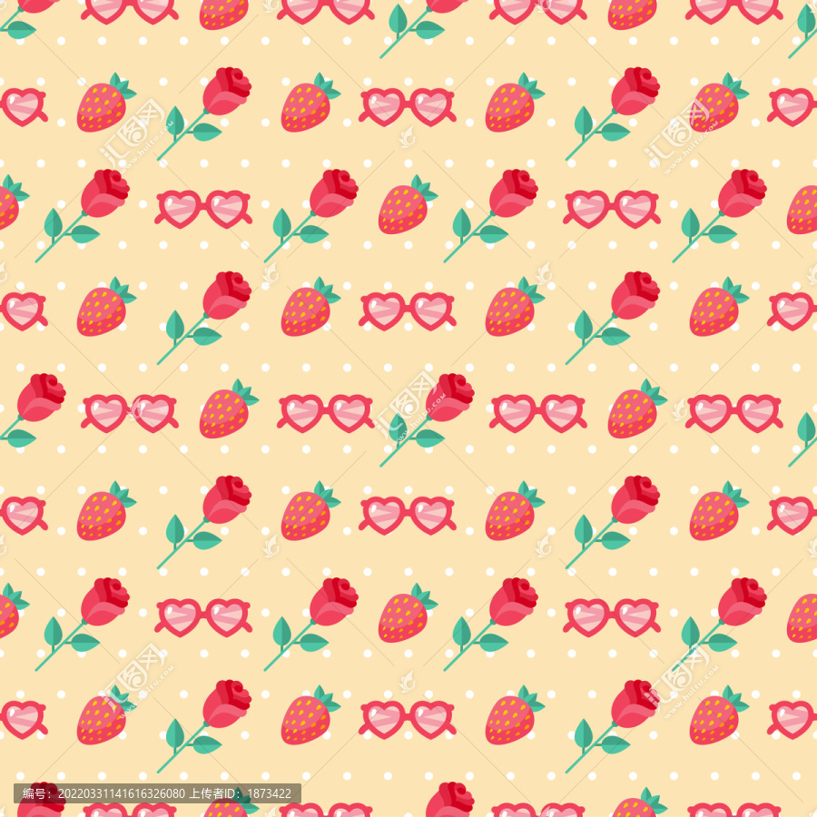红色甜蜜草莓眼镜背景