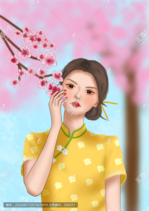 手繪古典美女