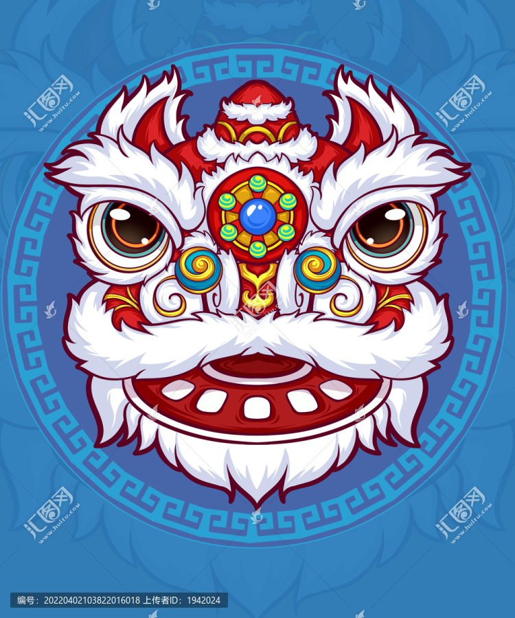 國(guó)潮醒獅舞獅插畫