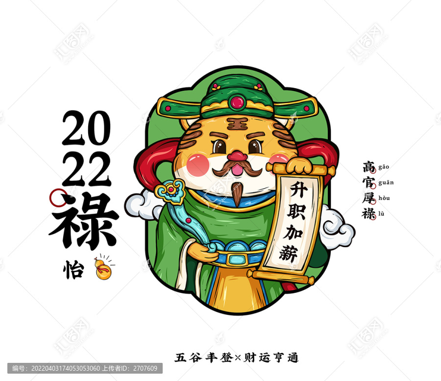 手繪國(guó)潮老虎年插畫(huà)廣告包裝