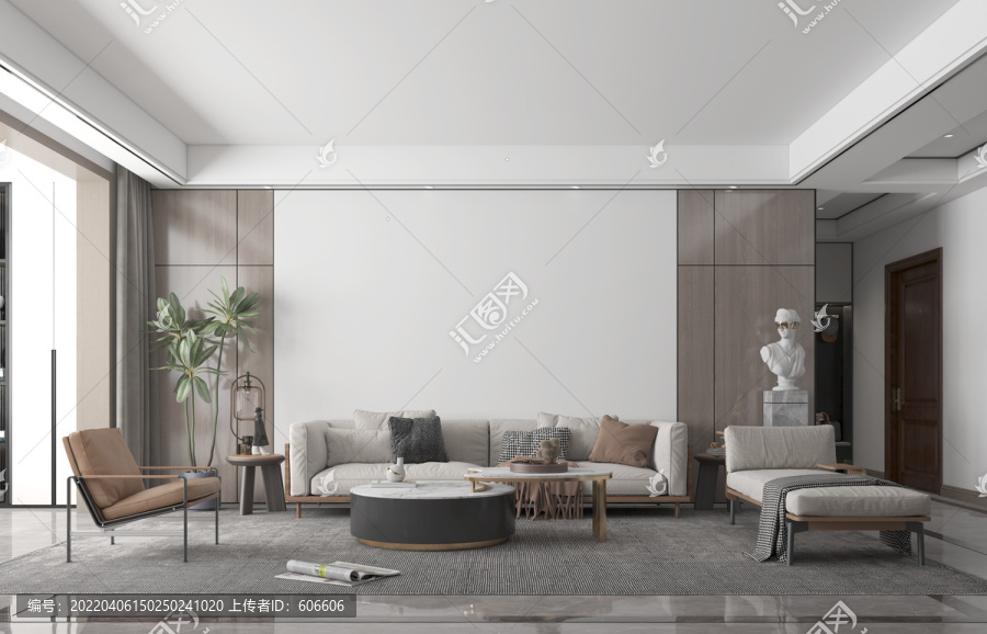 現(xiàn)代沙發(fā)墻布壁畫背景場景圖