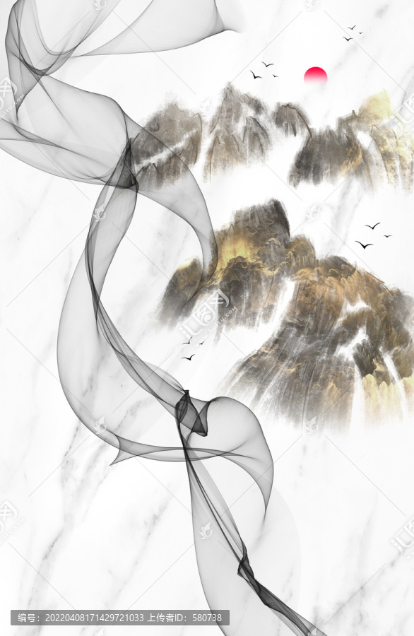 淡雅煙霧玄關(guān)背景