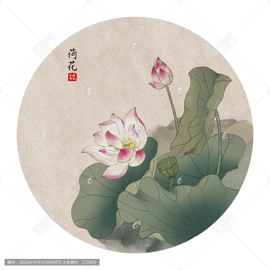 手繪荷花