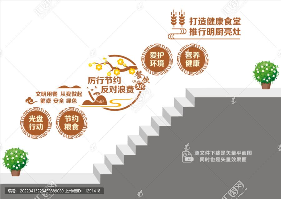 食堂文化階梯墻