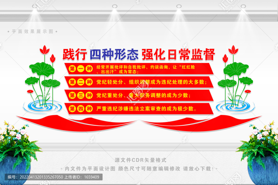 監(jiān)督執(zhí)紀(jì)四種形態(tài)黨建文化墻