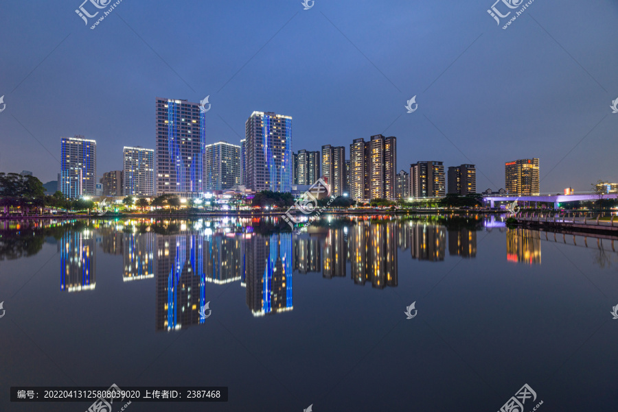 广州南沙蕉门河夜景