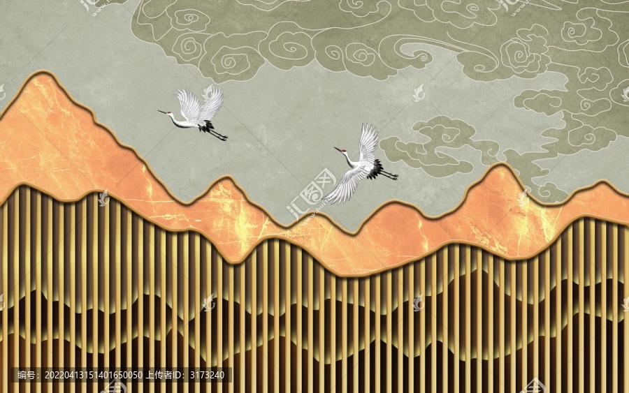 中國風(fēng)立體背景墻壁畫