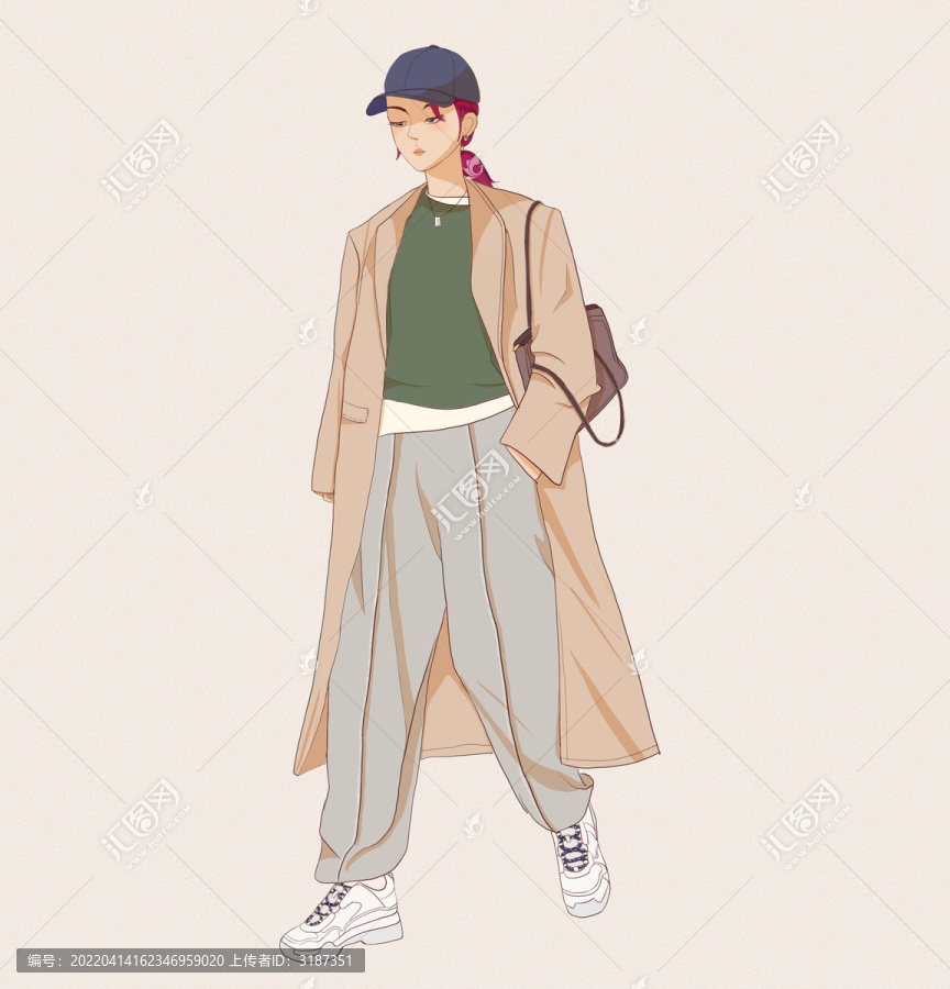 穿風(fēng)衣的女孩