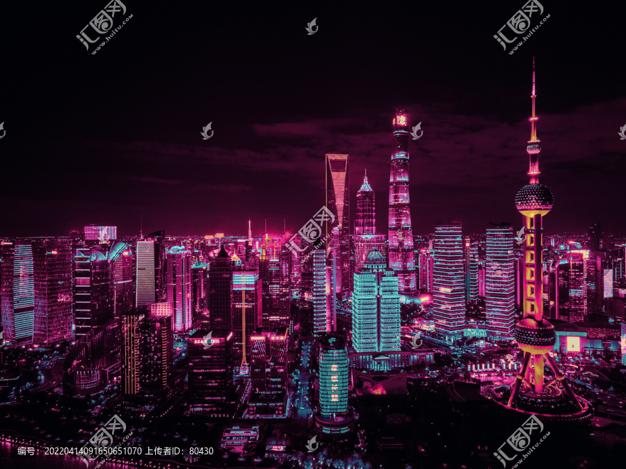 上海赛博夜景航拍