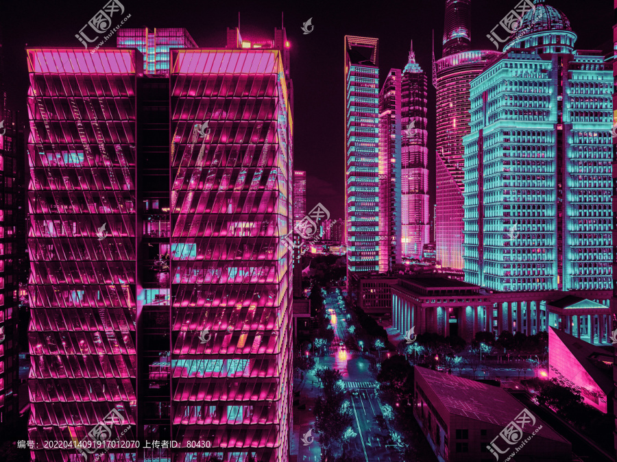 赛博朋克都市夜景