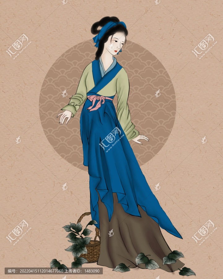 手繪仕女圖