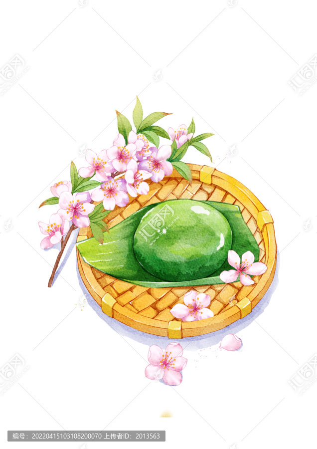 美食插畫青團(tuán)