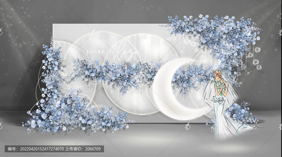 霧霾藍(lán)婚禮效果圖迎賓