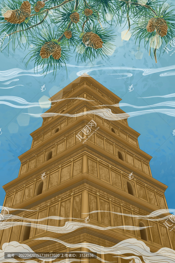 古建筑二十四節(jié)氣小滿大雁塔