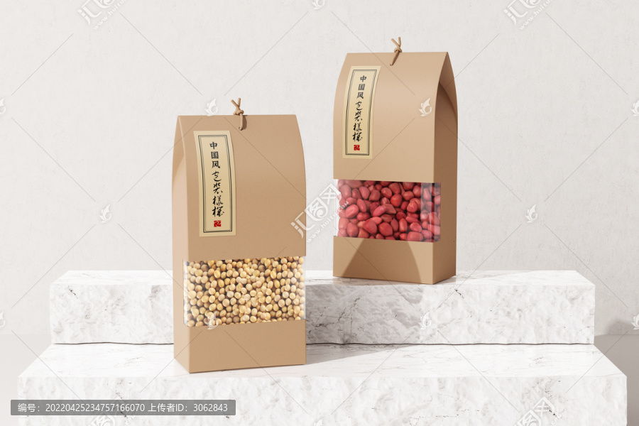 中國風(fēng)牛皮紙雜糧包裝樣機(jī)