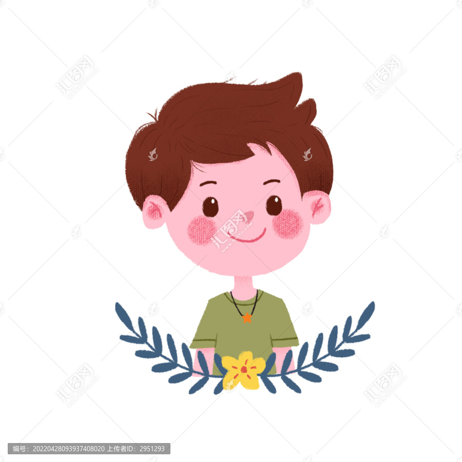小男孩可愛卡通手繪頭像